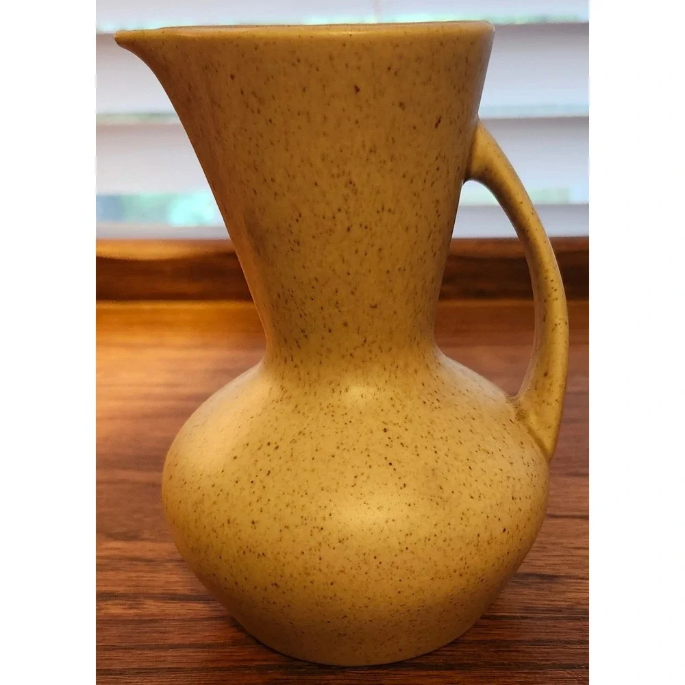 Vintage Laurel of California Stone-China Speckled Tan Mini Pitcher 5.5 Inch